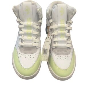 Adidas Womens SZ 6 Youth 4.5 Hightop Drop Step XL W Lime Green Gold Sneaker NWT